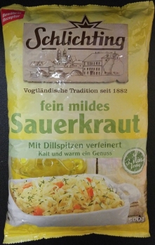 Fein mildes Sauerkraut 2x 500g Beutel